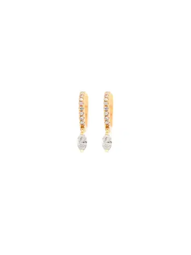 Wish Fine Jewelry 0.75ct Diamond 18K Gold Marquise Dangle Drop Earrings | Thumbnail 1