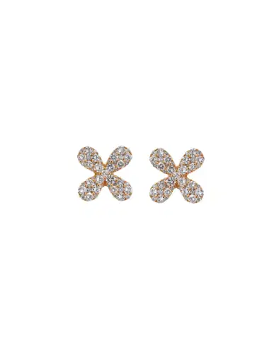 Wish Fine Jewelry 2.0ct Diamond 18K Gold Flower Earrings | Thumbnail 4 Wish Fine Jewelry 2.0ct Diamond 18K Gold Flower Earrings | Thumbnail 4