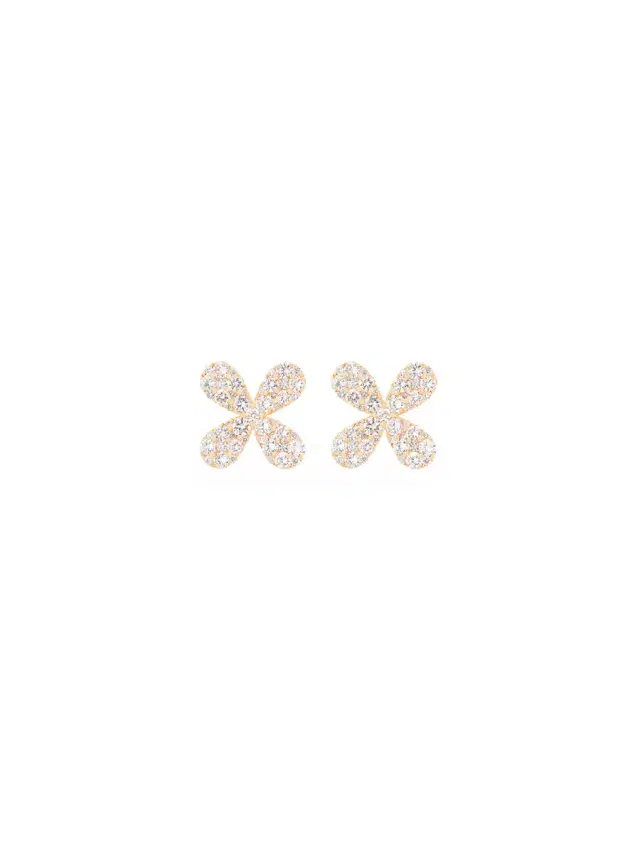 Wish Fine Jewelry 2.0ct Diamond 18K Gold Flower Earrings