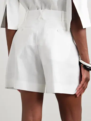 Another Tomorrow Pleated Linen Shorts | Thumbnail 4 Another Tomorrow Pleated Linen Shorts | Thumbnail 4