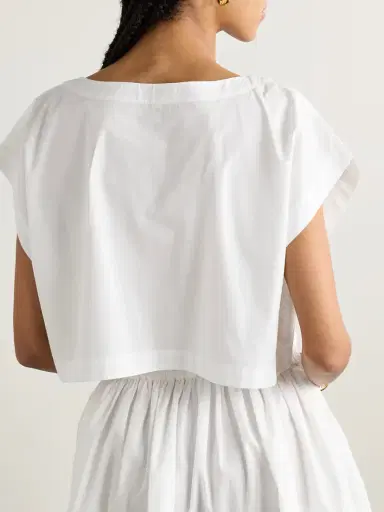 Suzie Kondi Kori Cropped Cotton-poplin Top | Thumbnail 3 Suzie Kondi Kori Cropped Cotton-poplin Top | Thumbnail 3