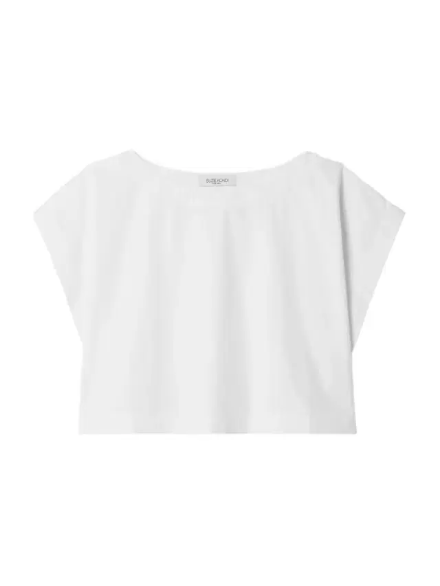 Suzie Kondi Kori Cropped Cotton-poplin Top