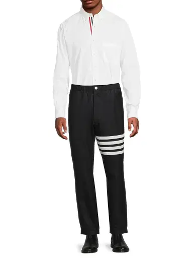Thom Browne Men's RWB Stripe Classic-Fit Shirt - White - Size XL | Thumbnail 2 Thom Browne Men's RWB Stripe Classic-Fit Shirt - White - Size XL | Thumbnail 2