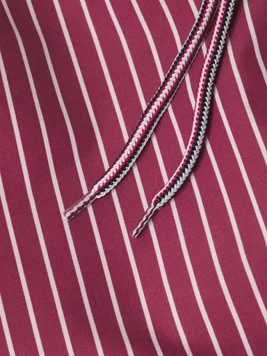 Thom Browne Men's Pinstripe Printed Swim Shorts - Burgundy | Thumbnail 6
