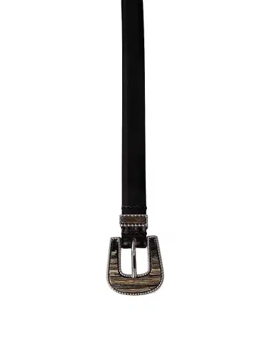 Déhanche Women's Travertine Smooth Leather Belt - Black Silver | Thumbnail 5 Déhanche Women's Travertine Smooth Leather Belt - Black Silver | Thumbnail 5