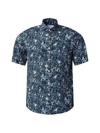 Eton Men's Slim-Fit Garden Linen Shirt - Blue - Size XXL | Thumbnail 2 Eton Men's Slim-Fit Garden Linen Shirt - Blue - Size XXL | Thumbnail 2