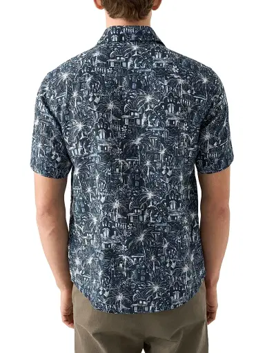 Eton Men's Slim-Fit Garden Linen Shirt - Blue - Size XXL | Thumbnail 4 Eton Men's Slim-Fit Garden Linen Shirt - Blue - Size XXL | Thumbnail 4