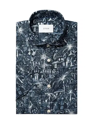 Eton Men's Slim-Fit Garden Linen Shirt - Blue - Size XXL | Thumbnail 1 Eton Men's Slim-Fit Garden Linen Shirt - Blue - Size XXL | Thumbnail 1