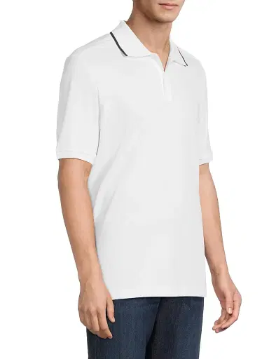 Eton Men's Tipped Collar Jersey Polo Shirt - White - Size XXL | Thumbnail 4