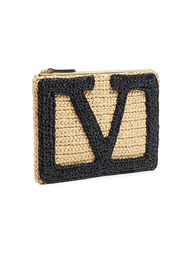 Valentino Garavani Women's Viva Superstar Synthetic Raffia Pouch | Thumbnail 2