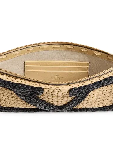 Valentino Garavani Women's Viva Superstar Synthetic Raffia Pouch | Thumbnail 5