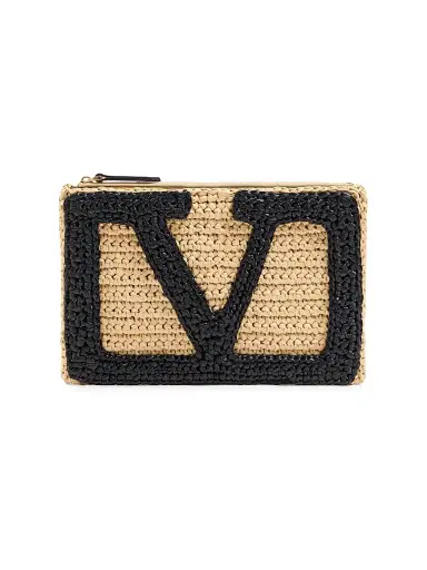 Valentino Garavani Women's Viva Superstar Synthetic Raffia Pouch | Thumbnail 1