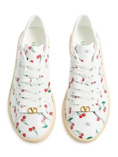 Valentino Garavani Women's Royco Sneakers in Nappa Calfskin with Cherryfic Pattern | Thumbnail 6