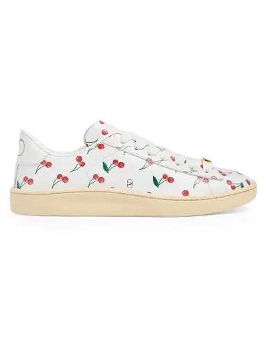 Valentino Garavani Women's Royco Sneakers in Nappa Calfskin with Cherryfic Pattern | Thumbnail 1
