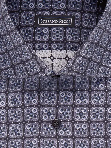 Stefano Ricci Men's Silk Salerno Shirt - Grey - Size 17.5 | Thumbnail 2