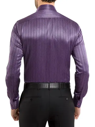 Stefano Ricci Men's Silk Recanati Shirt - Magenta - Size 17.5 | Thumbnail 3
