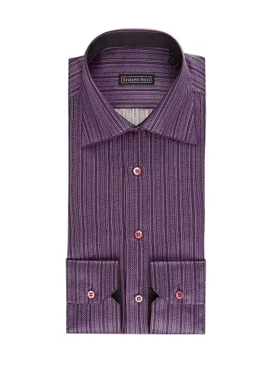 Stefano Ricci Men's Silk Recanati Shirt - Magenta - Size 17.5 | Thumbnail 1