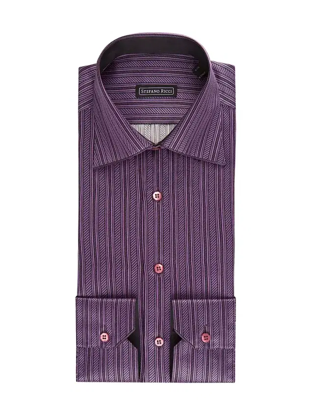 Men's Silk Recanati Shirt - Magenta
