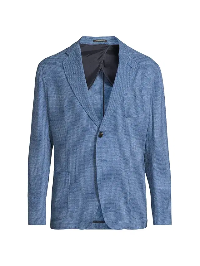 Emporio Armani Men's Textured Sport Coat - Blue