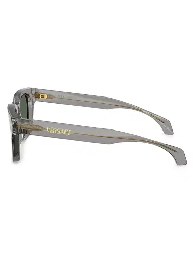 Versace Men's 52MM Square Sunglasses - Transparent Grey Olive | Thumbnail 3
