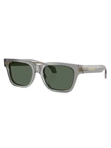 Versace Men's 52MM Square Sunglasses - Transparent Grey Olive | Thumbnail 1