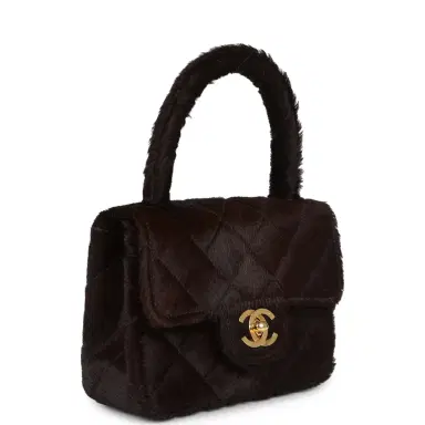 Chanel Vintage Chanel Micro Kelly Child Dark Brown Pony Hair Gold Hardware | Thumbnail 2 Chanel Vintage Chanel Micro Kelly Child Dark Brown Pony Hair Gold Hardware | Thumbnail 2