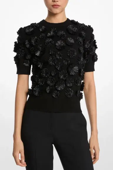 Michael Kors Collection Embroidered Floral Shell Top | Thumbnail 2
