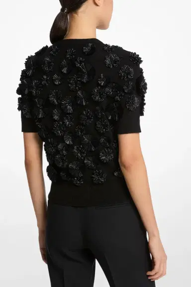 Michael Kors Collection Embroidered Floral Shell Top | Thumbnail 3