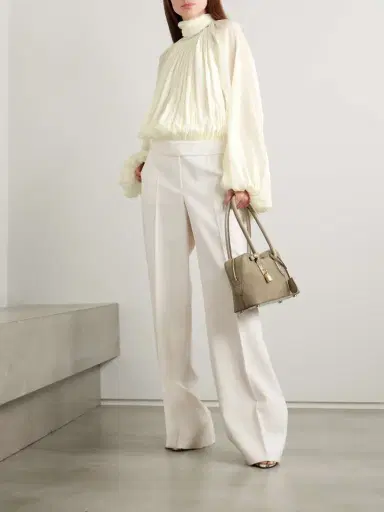 Stella McCartney Open-back Gathered Silk-crepon Blouse | Thumbnail 2 Stella McCartney Open-back Gathered Silk-crepon Blouse | Thumbnail 2