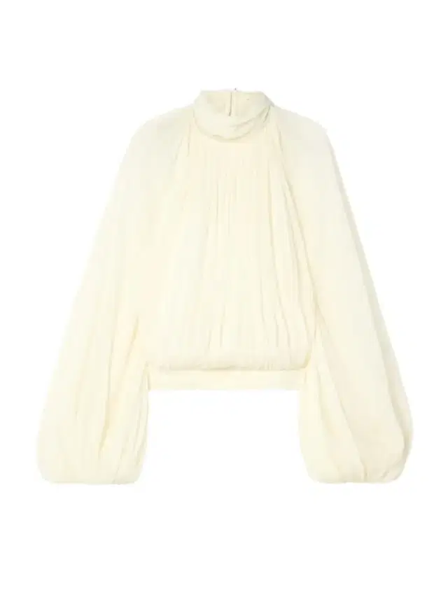 Open-back Gathered Silk-crepon Blouse