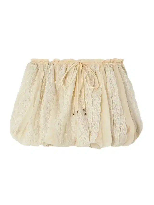 Gathered Silk-crepon And Cotton-blend Lace Shorts