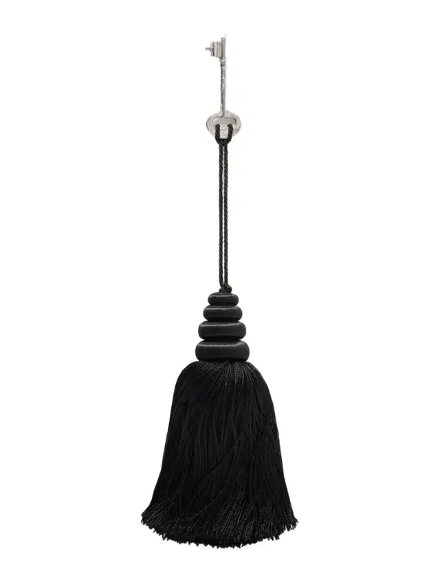 Tasseled Satin And Silver Bag Charm