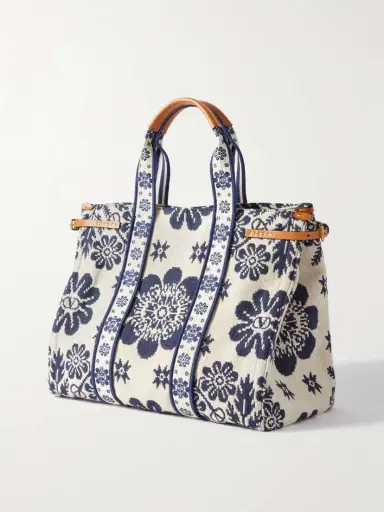 Valentino Garavani Antibes Large Leather-trimmed Floral-jacquard Tote | Thumbnail 3