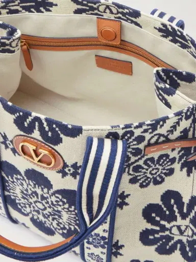 Valentino Garavani Antibes Large Leather-trimmed Floral-jacquard Tote | Thumbnail 5