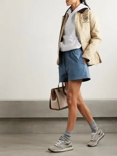 Skims Cotton-blend Poplin Boxers - Harbor | Thumbnail 3