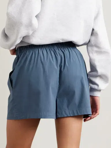 Skims Cotton-blend Poplin Boxers - Harbor | Thumbnail 4