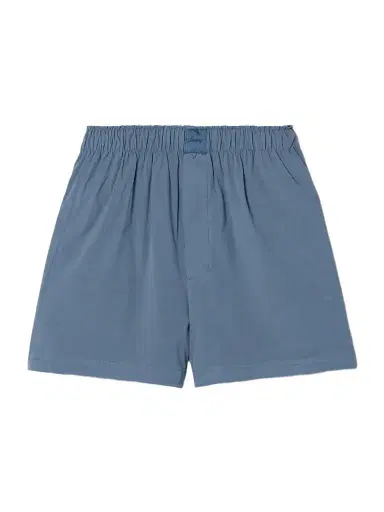 Skims Cotton-blend Poplin Boxers - Harbor | Thumbnail 1