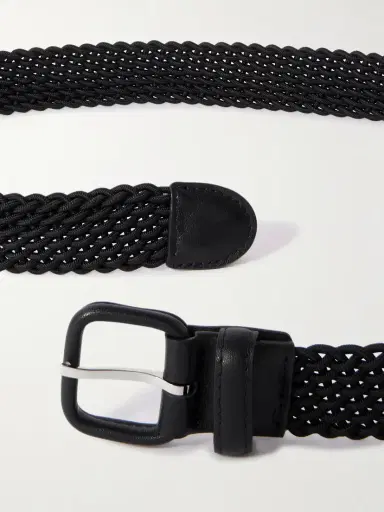 Charvet Woven Leather-trimmed Cord Belt | Thumbnail 3 Charvet Woven Leather-trimmed Cord Belt | Thumbnail 3