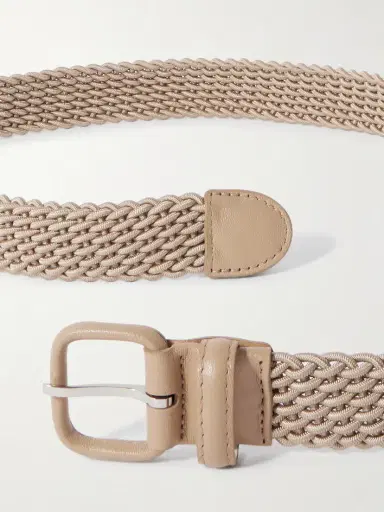 Charvet Woven Leather-trimmed Cord Belt | Thumbnail 3