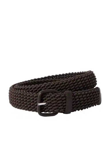 Charvet Woven Leather-trimmed Cord Belt | Thumbnail 1 Charvet Woven Leather-trimmed Cord Belt | Thumbnail 1