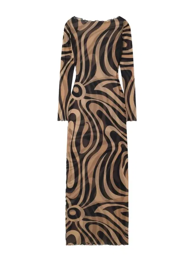 Marmo Printed Mesh Maxi Dress