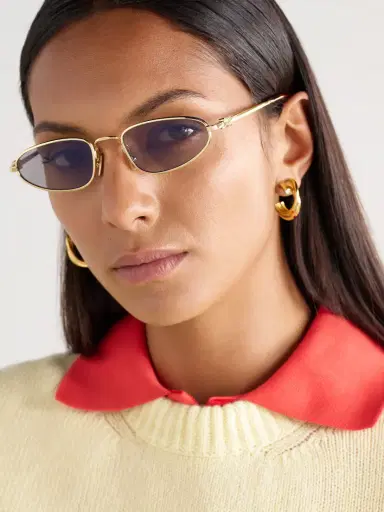 Miu Miu Eyewear Oval-frame Gold-tone Sunglasses | Thumbnail 2 Miu Miu Eyewear Oval-frame Gold-tone Sunglasses | Thumbnail 2