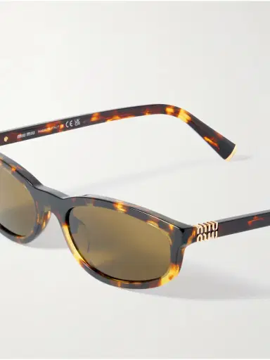 Miu Miu Eyewear Oval-frame Tortoiseshell Acetate Sunglasses | Thumbnail 4 Miu Miu Eyewear Oval-frame Tortoiseshell Acetate Sunglasses | Thumbnail 4