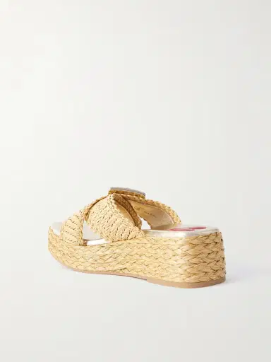 Roger Vivier 60 Embellished Raffia Platform Mules | Thumbnail 3 Roger Vivier 60 Embellished Raffia Platform Mules | Thumbnail 3