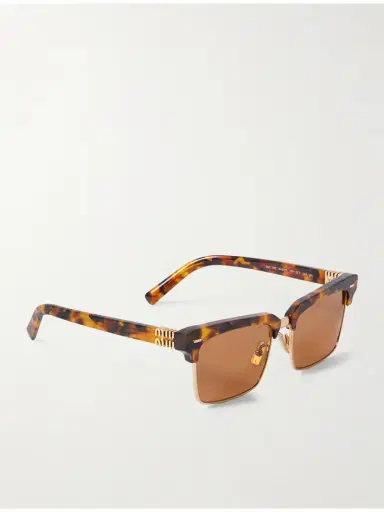 Miu Miu Eyewear Square-frame Tortoiseshell Acetate And Gold-tone Sunglasses | Thumbnail 3