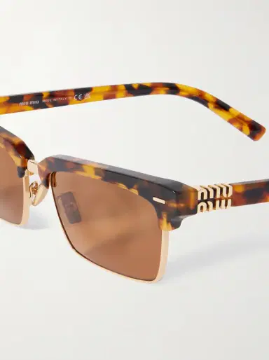 Miu Miu Eyewear Square-frame Tortoiseshell Acetate And Gold-tone Sunglasses | Thumbnail 4