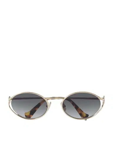 Miu Miu Eyewear Oval-frame Gold-tone Sunglasses | Thumbnail 1 Miu Miu Eyewear Oval-frame Gold-tone Sunglasses | Thumbnail 1