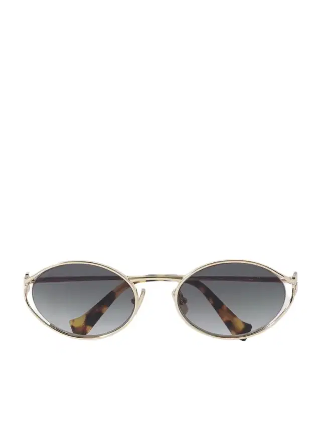 Miu Miu Eyewear Oval-frame Gold-tone Sunglasses