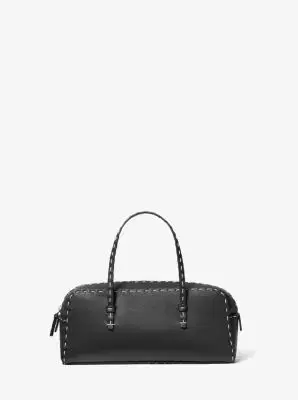Michael Kors Collection Roberta Hand-Stitched Pebbled Leather Satchel | Thumbnail 2