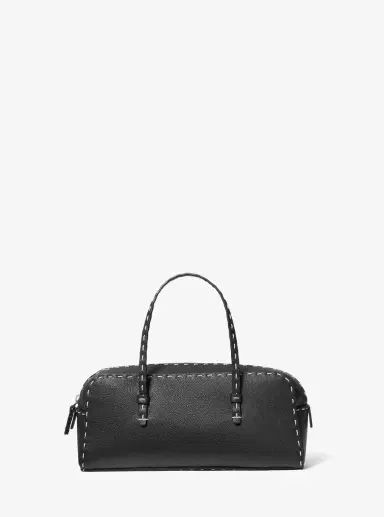 Michael Kors Collection Roberta Hand-Stitched Pebbled Leather Satchel | Thumbnail 11